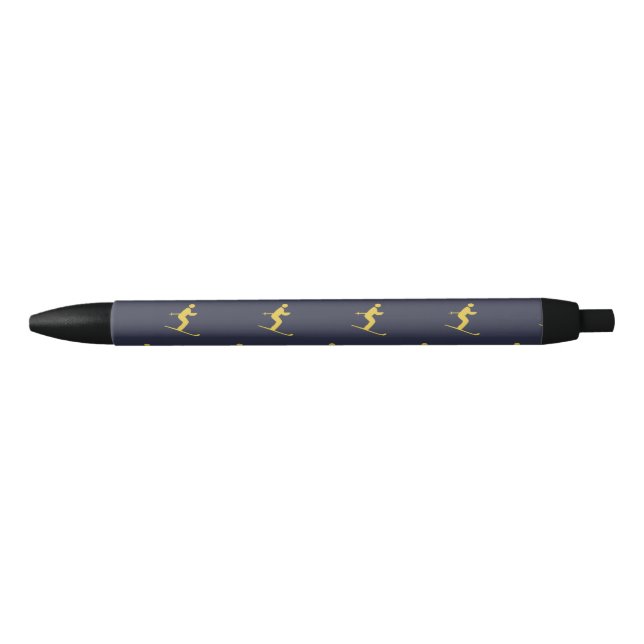 Navy Skier Black Ink Pen (Front)