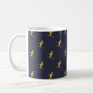 Navy Skier Coffee Mug