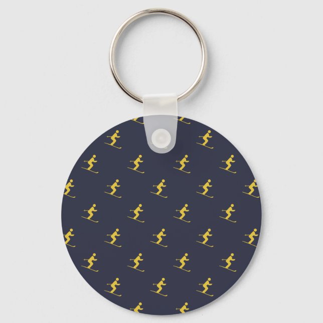 Navy Skier Key Ring (Front)
