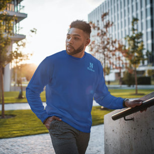 navy& sky blue personalised sweatshirt