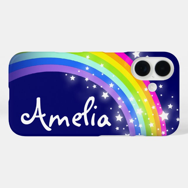 Navy sky starry rainbow custom name Case-Mate iPhone case (Back (Horizontal))