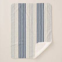 Navy Slate Ticking Stripe Linen Texture
