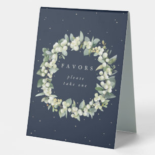 Navy Snowberry+Eucalyptus Wedding Favours
