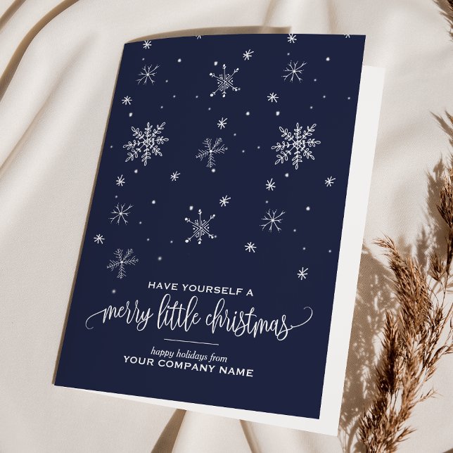 Navy Snowflake Corporate Holiday Card (Creator Uploaded)