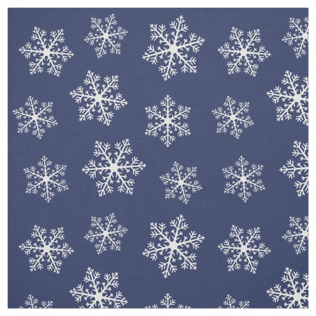 Navy Snowflake Fabric (Swatch)