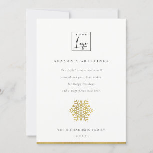 NAVY SNOWFLAKE LIGHT STRINGS SEASONS GREETINGS HOLIDAY CARD