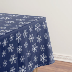 Navy Snowflake Tablecloth