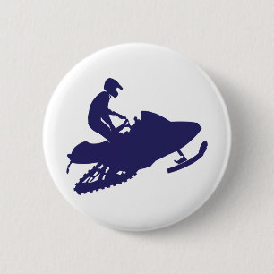 Navy-Snowmobiler 6 Cm Round Badge