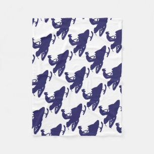 Navy-Snowmobiler Fleece Blanket