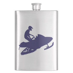 Navy-Snowmobiler Hip Flask