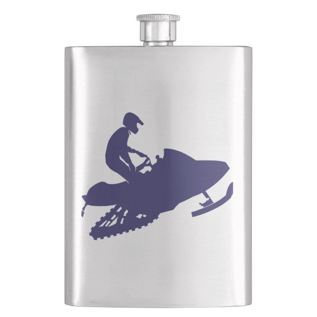 Navy-Snowmobiler Hip Flask (Front)