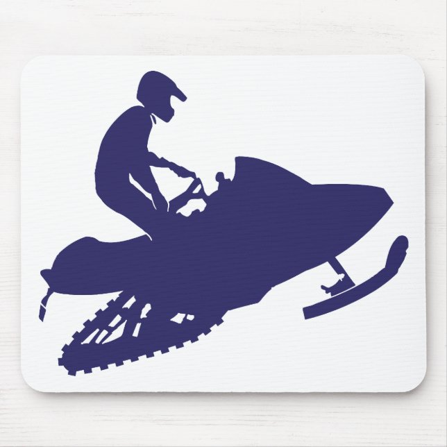 Navy-Snowmobiler Mouse Mat (Front)
