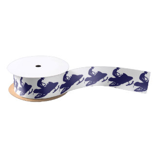 Navy-Snowmobiler Satin Ribbon