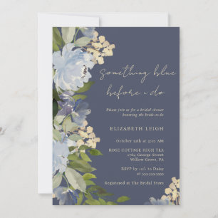 Navy Something Blue Before I Do Bridal Shower Invitation