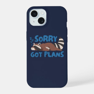Navy Sorry Got Plans Funny Racoon iPhone 15 Case