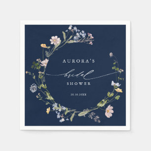 Navy Spring Wildflower Meadow Bridal shower    Napkin