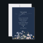 Navy Spring Wildflower Meadow  Bridal Shower Thank You Card<br><div class="desc">Capture the beauty of nature on your special day with our exquisite wildflower watercolor bridal shower thank you card. Elegant, unique, and blooming with love. Use the text fields to personalise your design with your own wording and details. If you want to change the font style, colour or text placement,...</div>