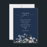 Navy Spring Wildflower Meadow  Bridal Shower Thank You Card<br><div class="desc">Capture the beauty of nature on your special day with our exquisite wildflower watercolor bridal shower thank you card. Elegant, unique, and blooming with love. Use the text fields to personalise your design with your own wording and details. If you want to change the font style, colour or text placement,...</div>