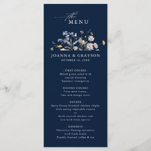 Navy Spring Wildflower Meadow Garden Wedding Menu