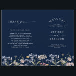 Navy Spring Wildflower Meadow  Wedding Program<br><div class="desc">Capture the beauty of nature on your special day with our exquisite wildflower watercolor wedding program. Elegant, unique, and blooming with love. Use the text fields to personalise your design with your own wording and details. If you want to change the font style, colour or text placement, simply click the...</div>