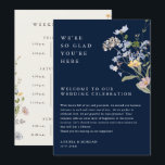 Navy Spring Wildflower  Weekend Events Program Invitation<br><div class="desc">Capture the beauty of nature on your special day with our exquisite wildflower watercolor wedding weekend events program Elegant, unique, and blooming with love. Use the text fields to personalise your design with your own wording and details. If you want to change the font style, colour or text placement, simply...</div>