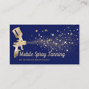 Navy Star Gold Mobile Body Paint Tan Spray Business Card