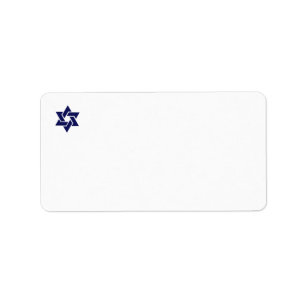 Navy Star of David Avery Address Label