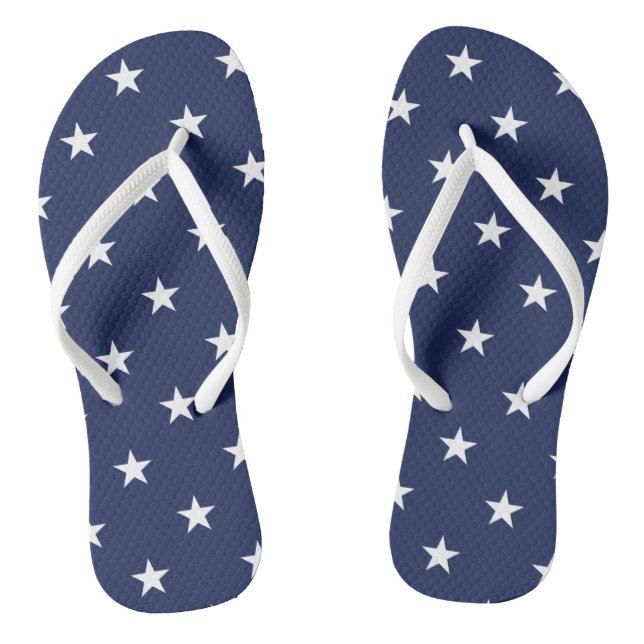 Navy Stars Flip Flops (Footbed)