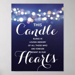 Navy String of lights Memory candle sign wedding 1