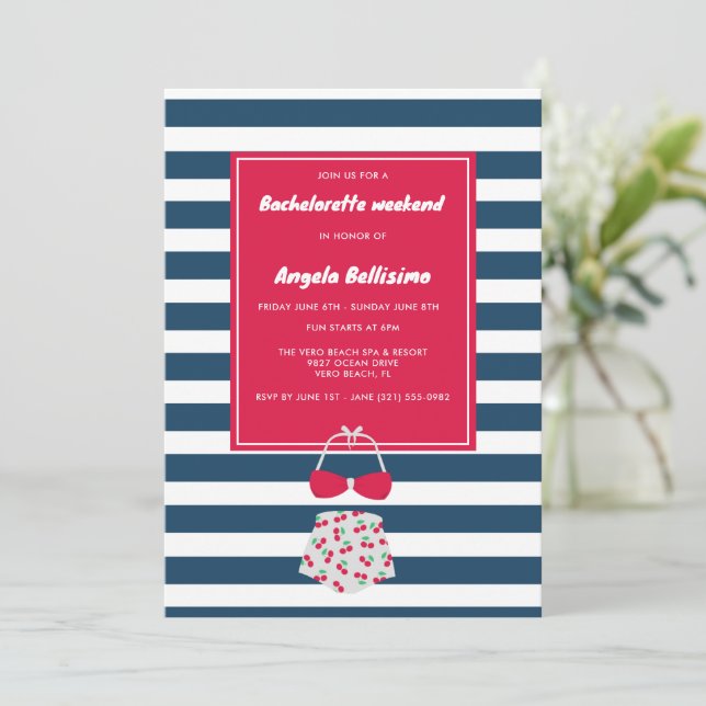 Navy Stripe Beach Bachelorette Weekend (Standing Front)