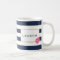 Navy Stripe & Pink Peony Personalised Mug
