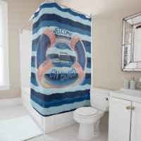 Navy Stripe Welcome on Board Wave Life Buoy