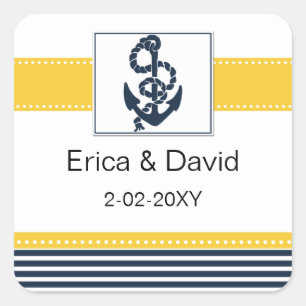 navy stripes,anchor, nautical favour stickers