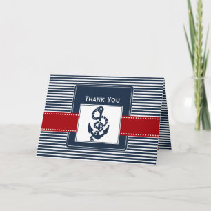 navy stripes, anchor, nautical wedding Thank you