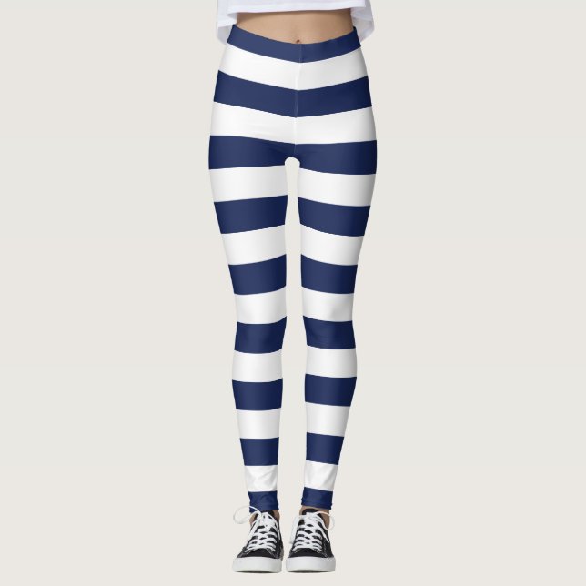 Navy Stripes Leggings (Front)