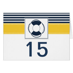 navy stripes,lifebuoy nautical table number