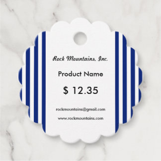 Navy Stripes Scalloped Price Tags | EB_Office
