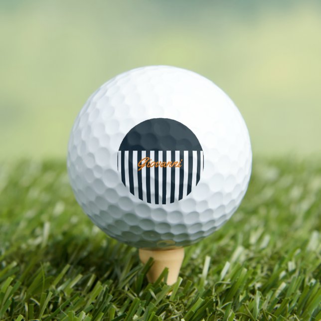 Navy Stripes | The Modern Gentleman's Monogram Golf Balls (Insitu Tee)