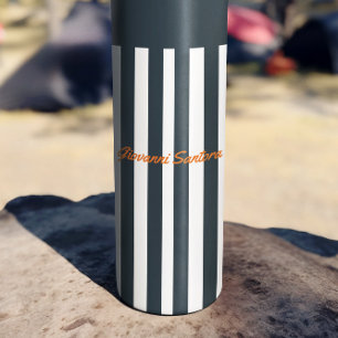 Navy Stripes The Modern Gentleman's Monogram Thermal Tumbler