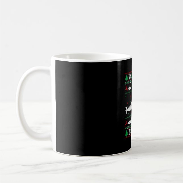 Navy Submarine Submariner Ugly Christmas Sweater Coffee Mug (Left)