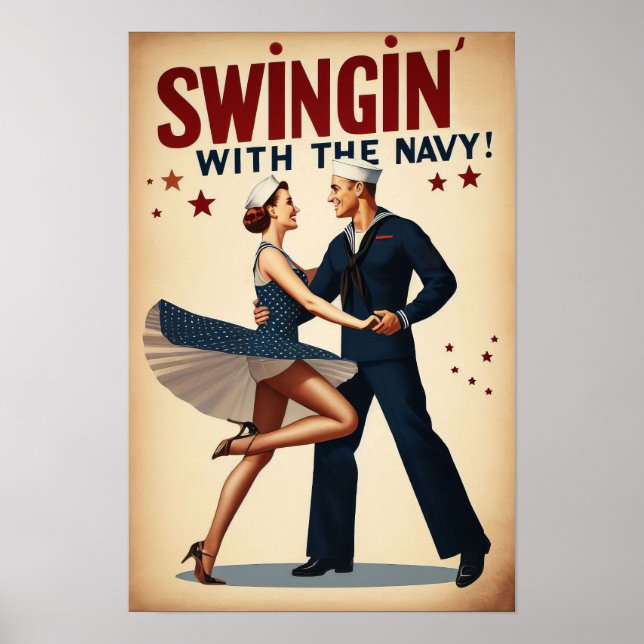 Navy Swing Dance Night Delight Poster (Front)