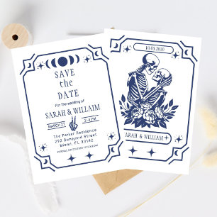Navy tarot Goth save the date wedding Invitation