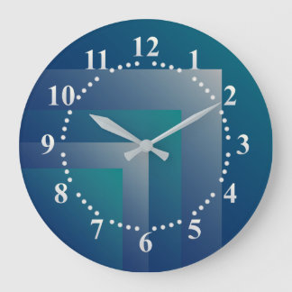 Navy teal gray large clock