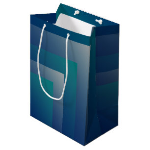 Navy teal grey medium gift bag