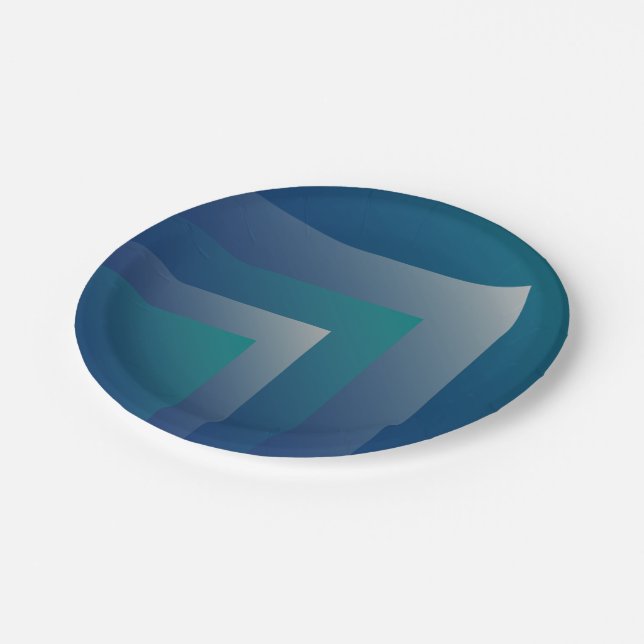 Navy teal grey paper plate (Angled)