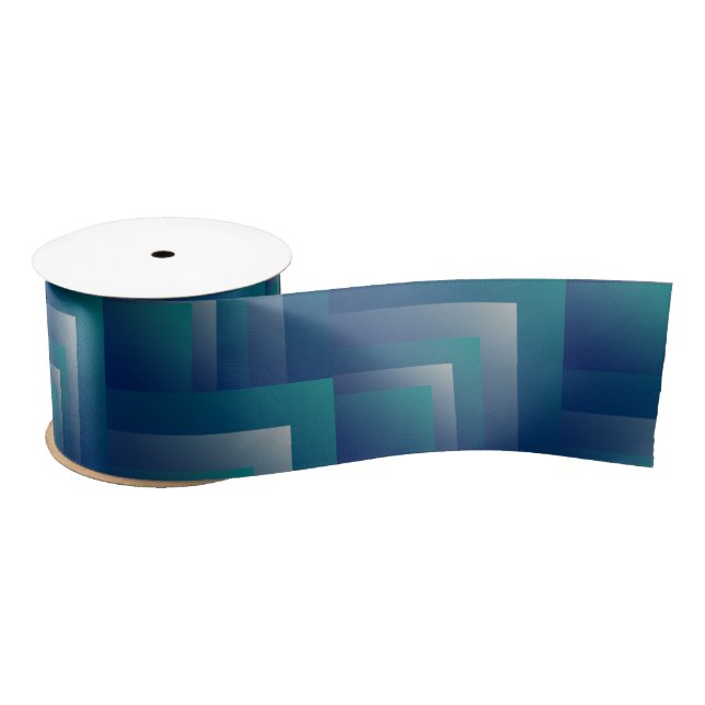 Navy teal grey satin ribbon (Spool)