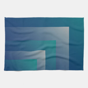 Navy teal grey tea towel