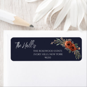 Navy Terracotta Floral Boho Wedding