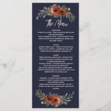 Navy Terracotta Floral Boho Wedding