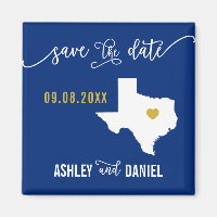 Navy Texas Wedding Save the Date Map